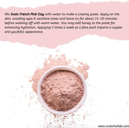 SVATV Herbal French Pink Clay Powder For Skin 227gm (8_oZ)