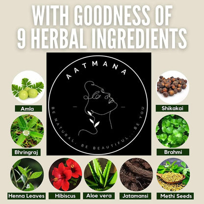 AATMANA Copper Brown Herbal Henna Hair Dye with Goodness of 9 Herbs 100gm