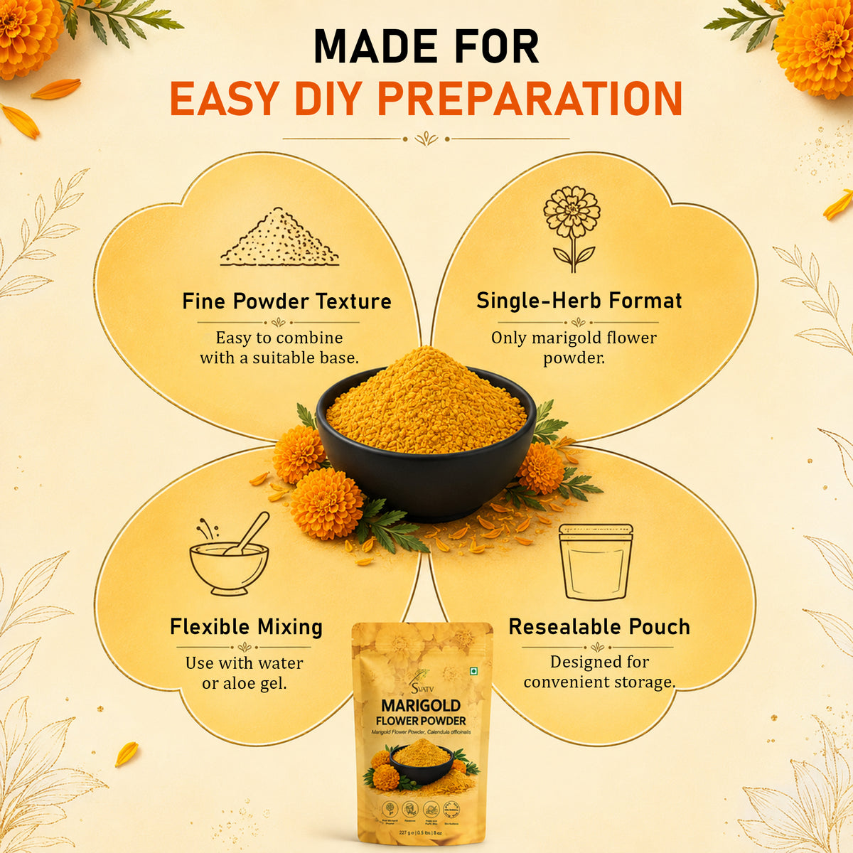 SVATV Marigold Powder - 227GM