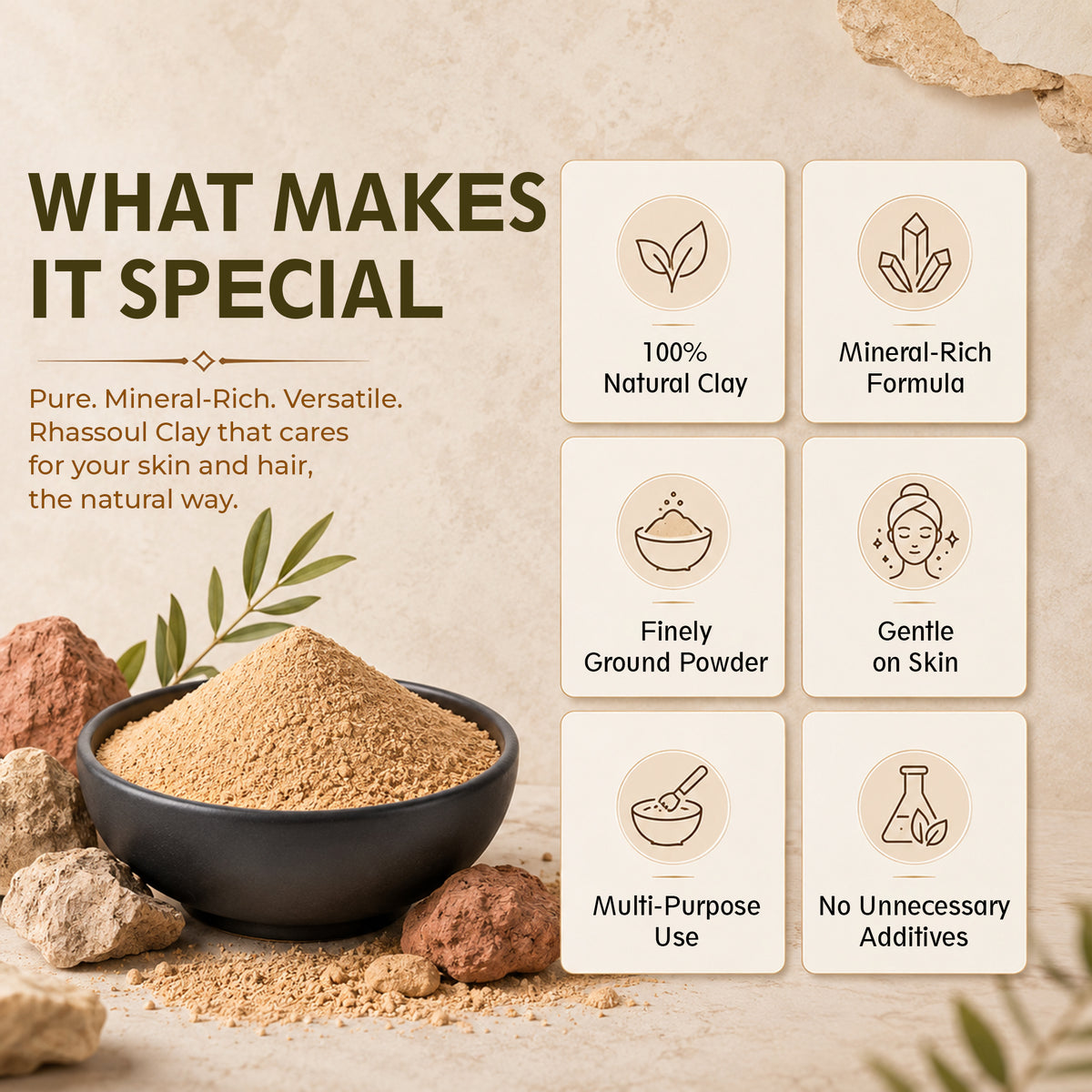 SVATV Rhassoul Clay powder | Ghassoul Clay | For Skin 227gm (8_oZ)