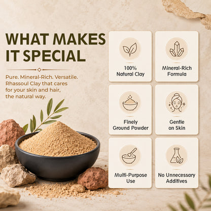 SVATV Rhassoul Clay powder | Ghassoul Clay | For Skin 227gm (8_oZ)