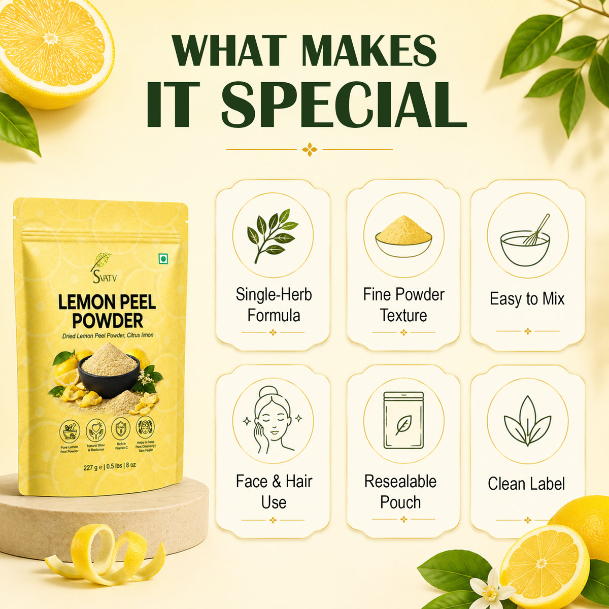 SVATV Lemon Peel Powder - 227g