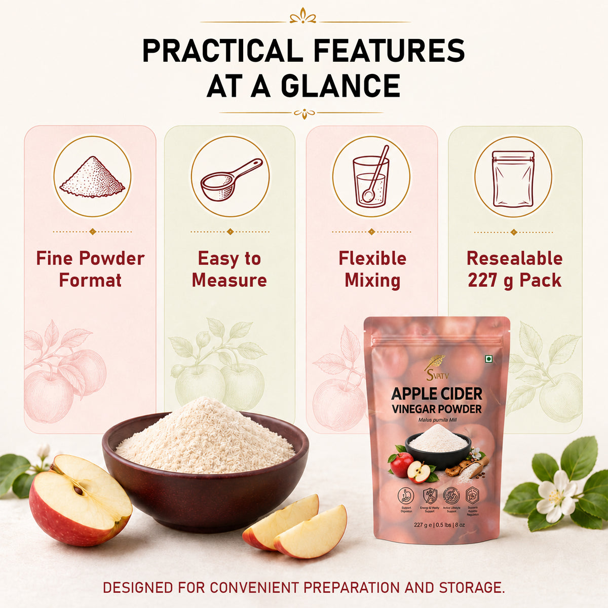 SVATV Apple Cider Vinegar Powder - 227gm