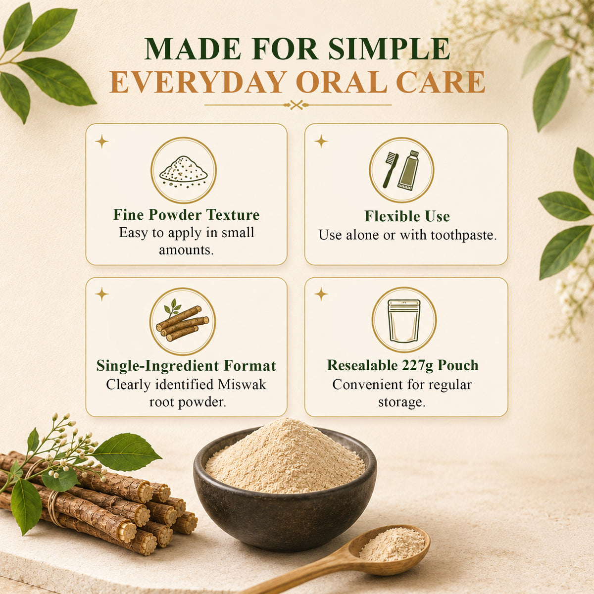 SVATV Miswak Powder 227 Gram (8 Oz)