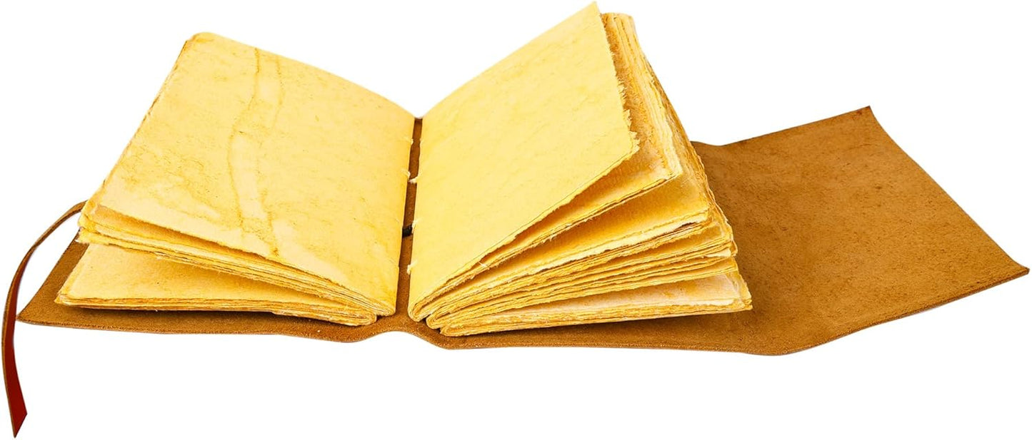 OVERDOSE Deckle Orange Leather Tree Journal 5/7