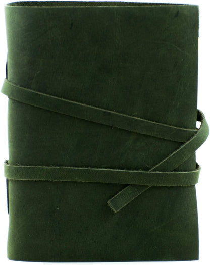 OVERDOSE Deckle Green Leather Journal 6/8