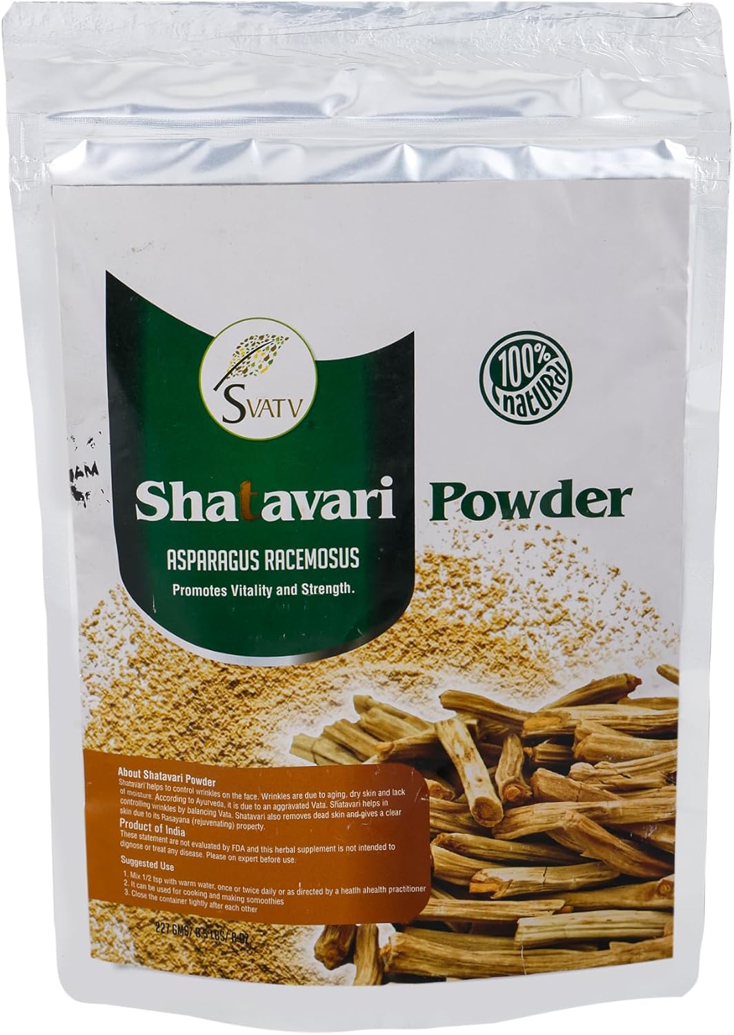 SVATV Natural Shatavari Powder 227gm (8_oZ)