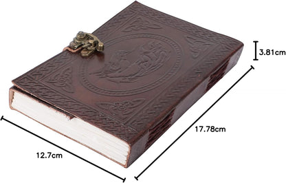 OVERDOSE Horse Leather Journal - Antique Handmade Unlined Paper 5/7