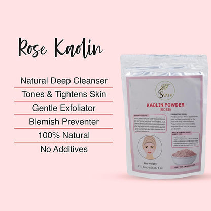 Svatv Kaolin Rose Powder For Skin 227gm (8_oZ)