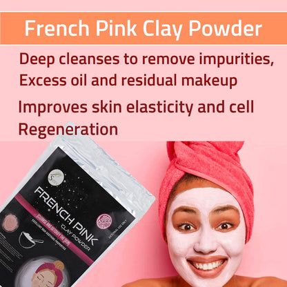 SVATV Herbal French Pink Clay Powder For Skin 227gm (8_oZ)