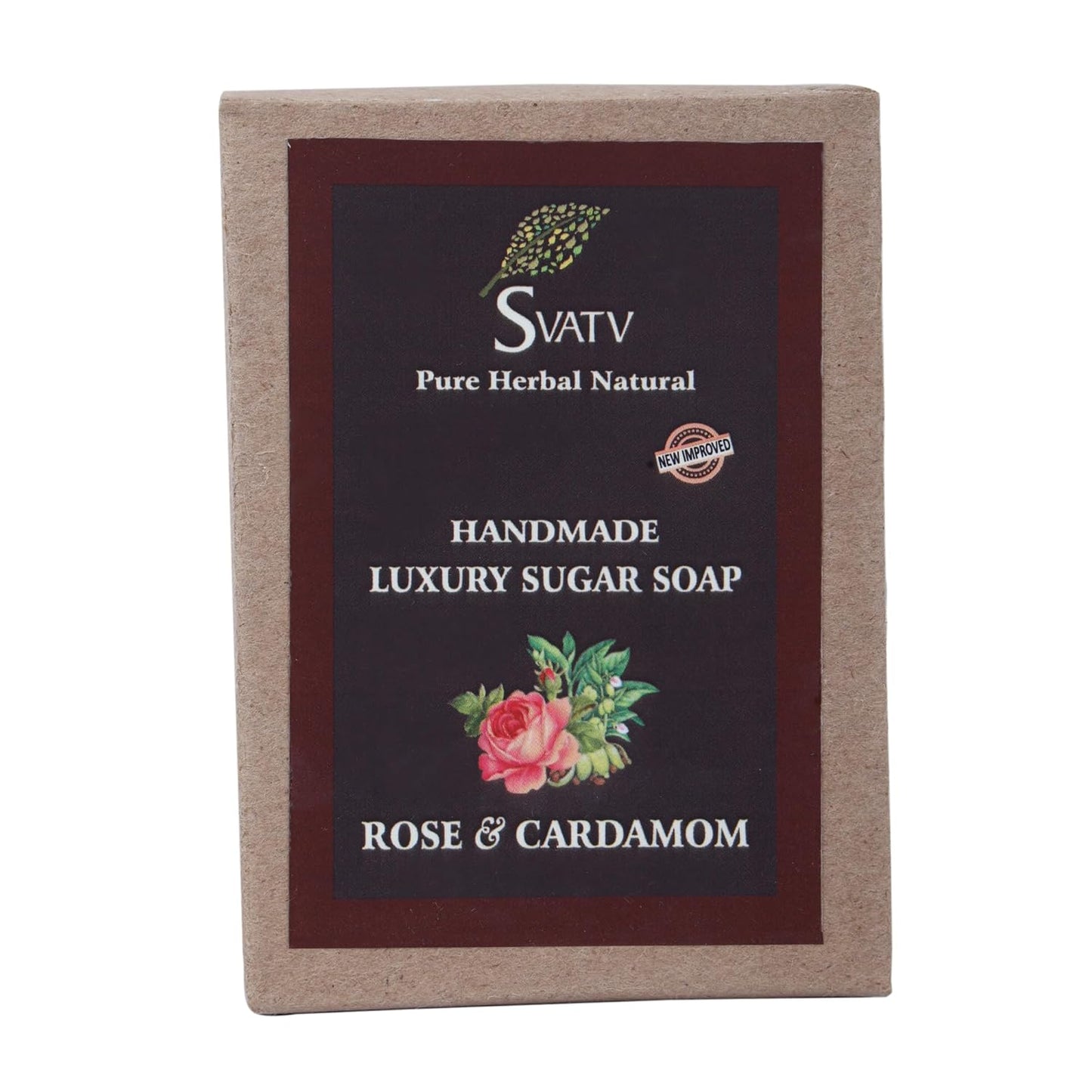 SVATV Soap with natural, soothing herbs of Rose & Cardamom Pack of 2 (125gm)