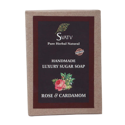 SVATV Soap with natural, soothing herbs of Rose & Cardamom Pack of 2 (125gm)