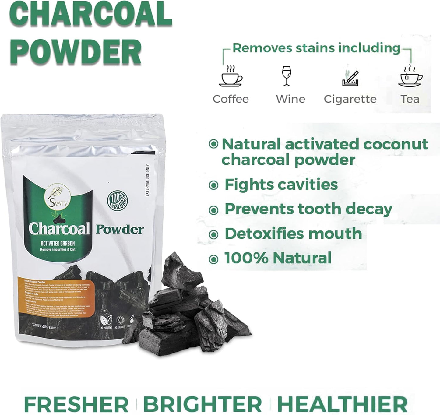 SVATV Active Charcoal Powder | For Skin 227gm (8_oZ)