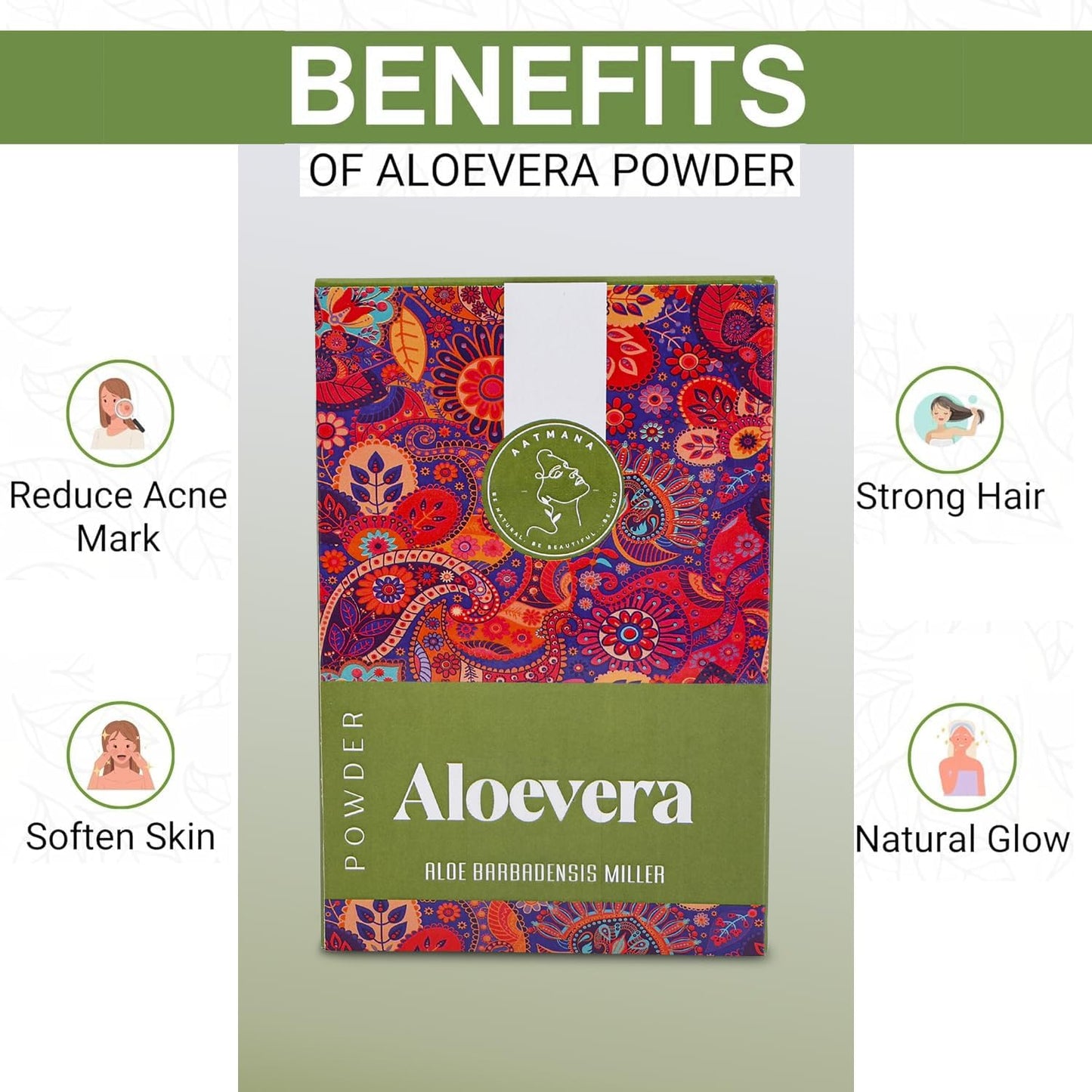 AATMANA Aloe Vera Powder for Skin & Hair 100gm