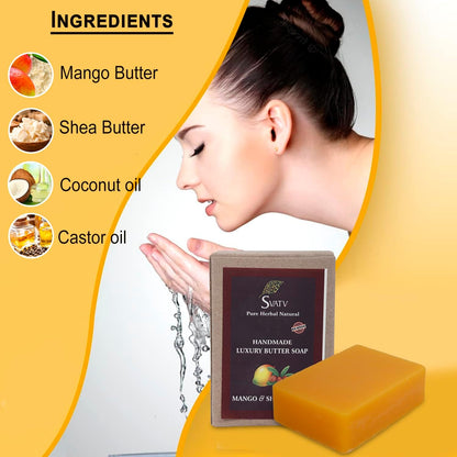 SVATV Handcrafted savon with natural, soothing Mango & Shea Butter 125gm