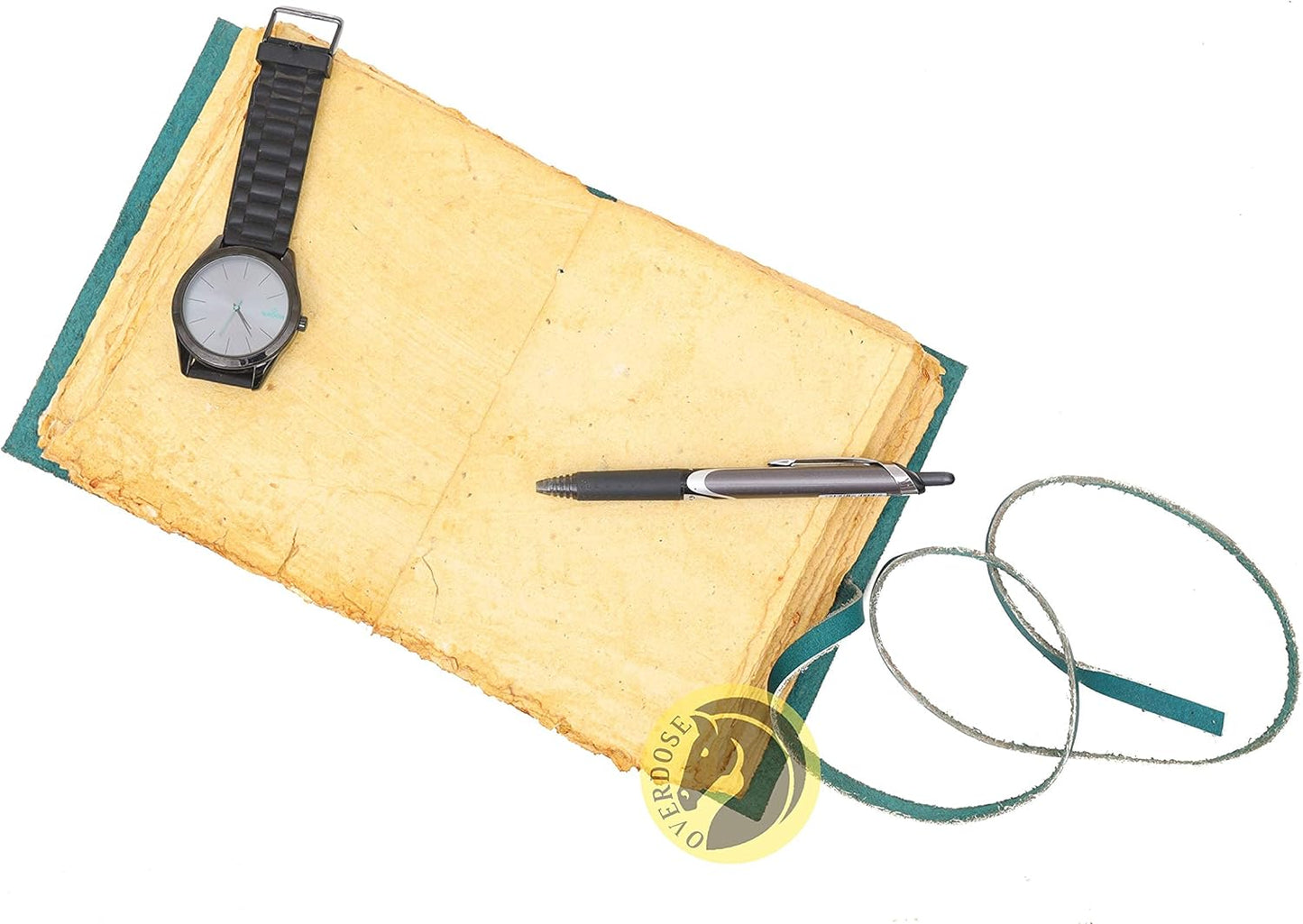 OVERDOSE Deckle Turquoise Leather Journal 5/7