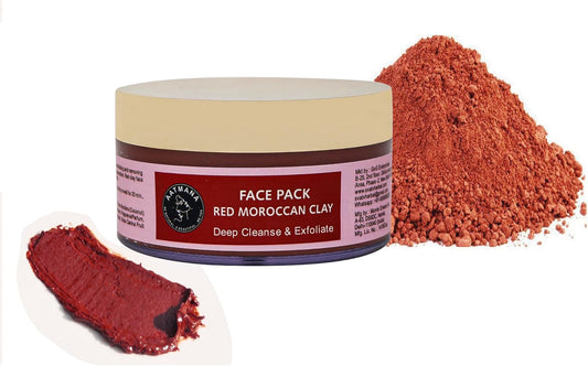 AATMANA Red Moroccan Clay Face Pack 250gm For Skin Care