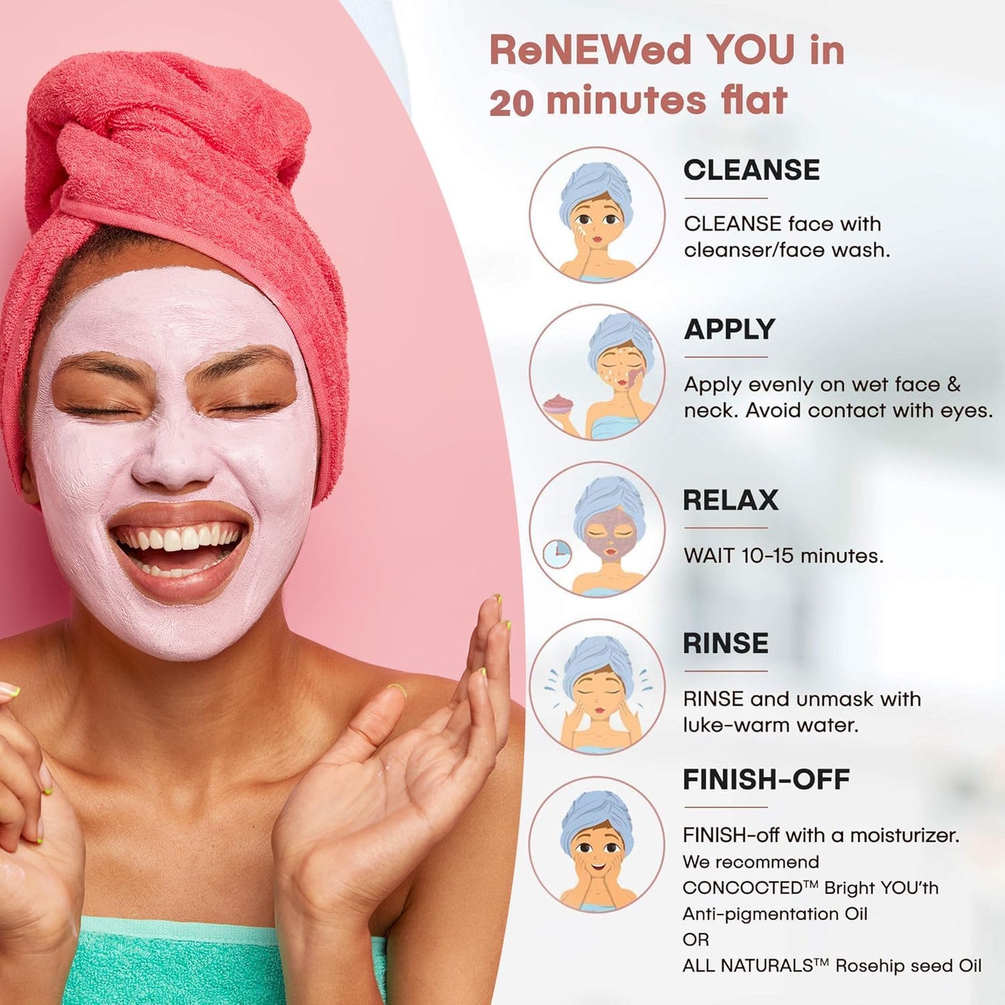 AATMANA French Pink clay Face Pack 250gm For Skin Care