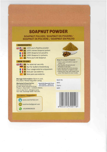 SVATV Soapnut Powder | Reetha | Aritha Powder for Hair Care 227gm (8_oZ)