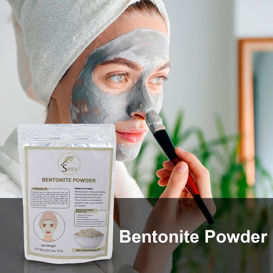 SVATV Bentonite White Clay Powder Natural Face Packs For Skin 227gm