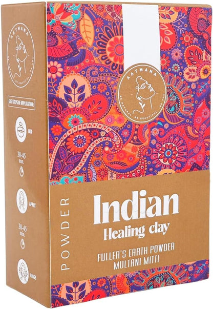 AATMANA Fullers Earth Powder | Multani Mitti | Indian Healing Clay | For Skin 100gm