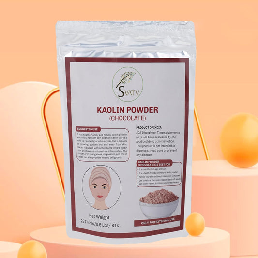 Svatv Kaolin Chocolate Powder For Skin 227gm (8_oZ)