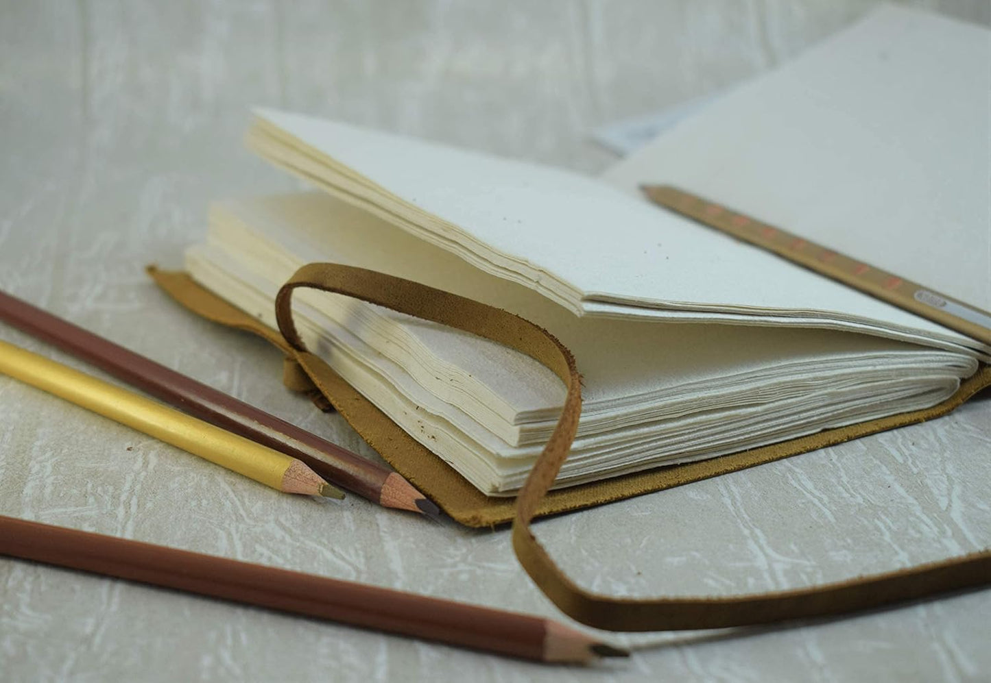 OVERDOSE Buff Tree Journal Diary Notebook - Handcrafted Buff Leather Journal 5/7