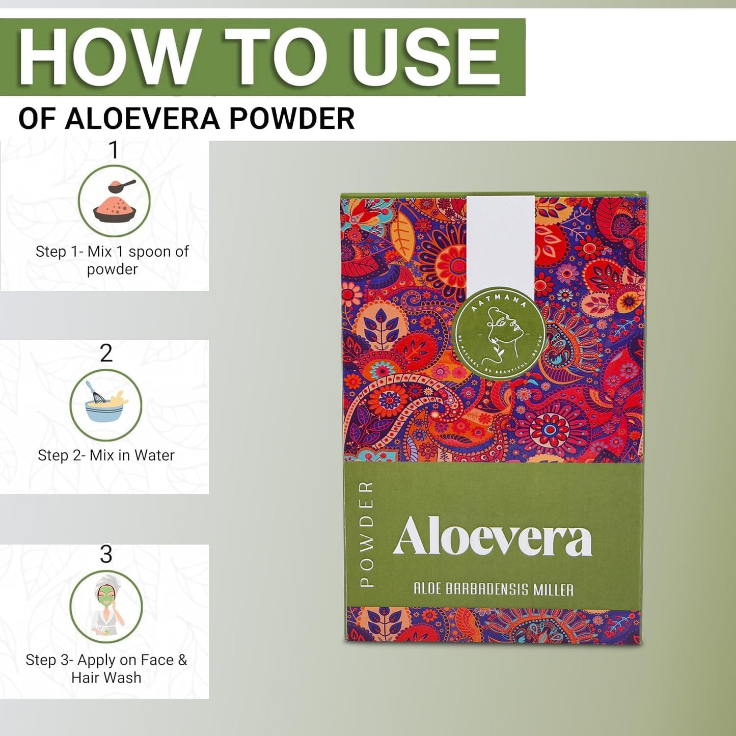 AATMANA Aloe Vera Powder for Skin & Hair 100gm