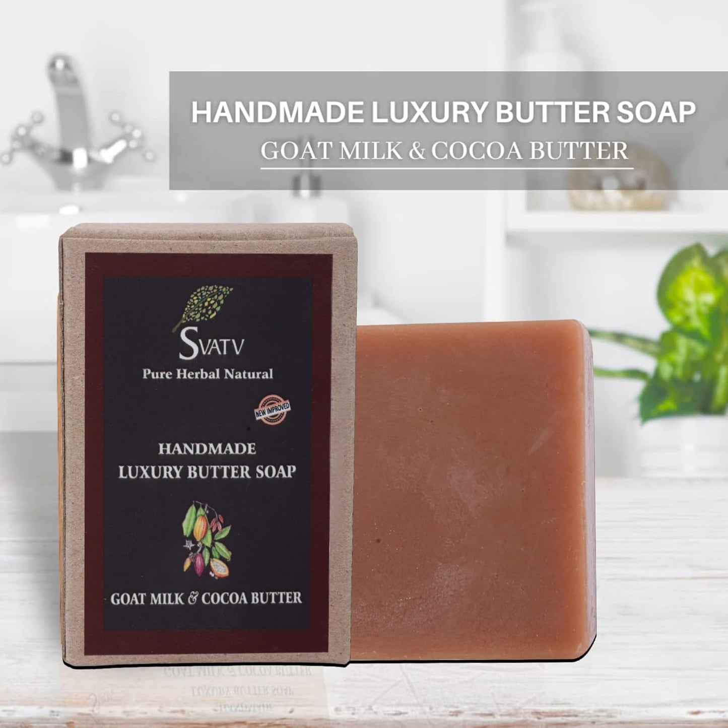 SVATV Handcrafted savon with Goat Milk & Cocoa Butter 125gm