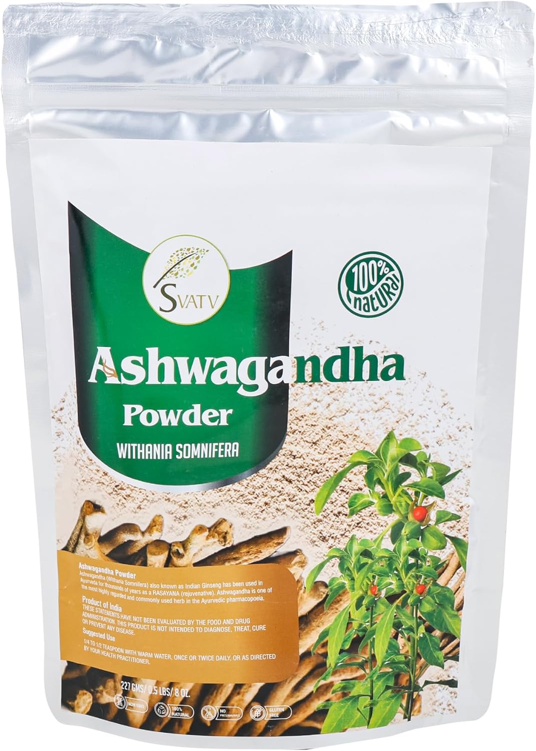 SVATV Ashwagandha Powder | Withania Somnifera 227gm (8_oZ)