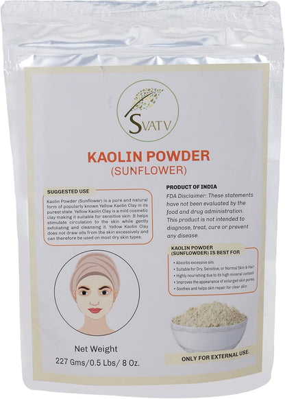 Svatv Kaolin Sunflower Powder For Skin 227gm (8_oZ)