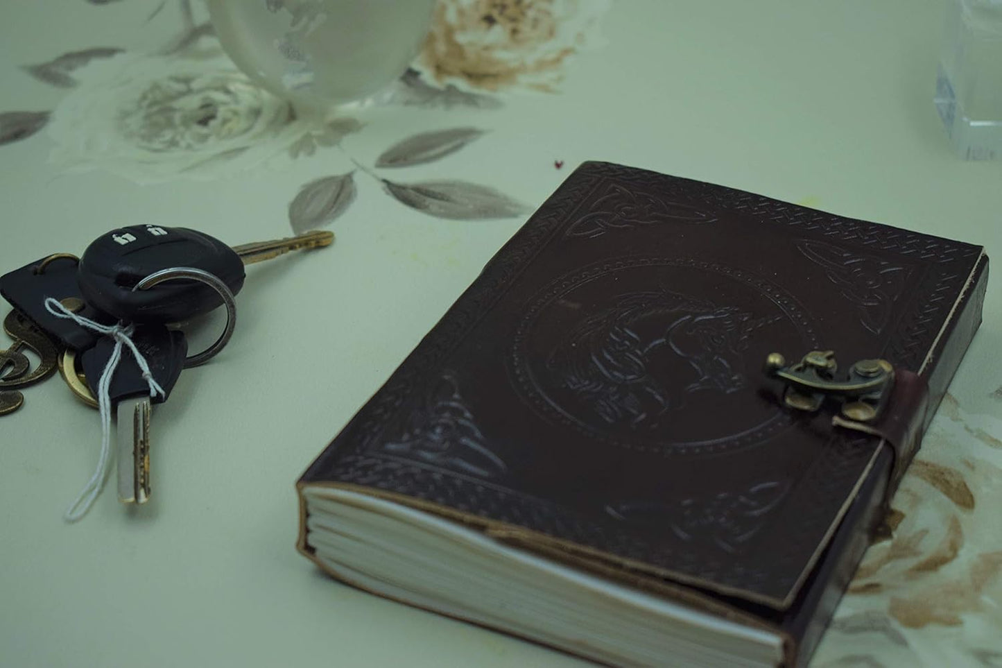 OVERDOSE Horse Leather Journal - Antique Handmade Unlined Paper 5/7
