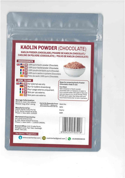 Svatv Kaolin Chocolate Powder For Skin 227gm (8_oZ)