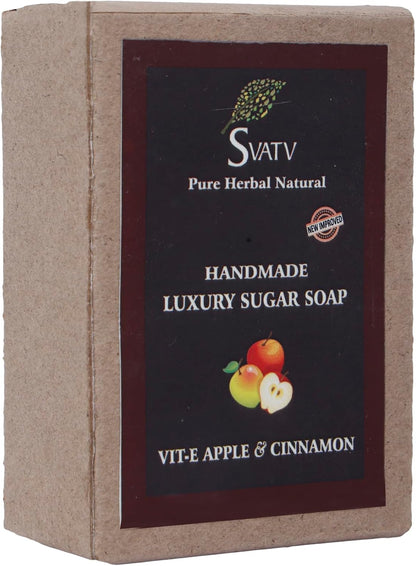 SVATV Handmade savon with natural, soothing herbs of Vitamin-E & Apple Cinnamon 125gm