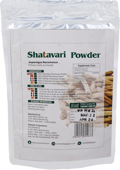 SVATV Natural Shatavari Powder 227gm (8_oZ)