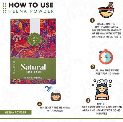 AATMANA Natural Henna Powder | Lawsonia Inermis | Men and Women Natural Hair Color - 100 Grams- 100 Grams