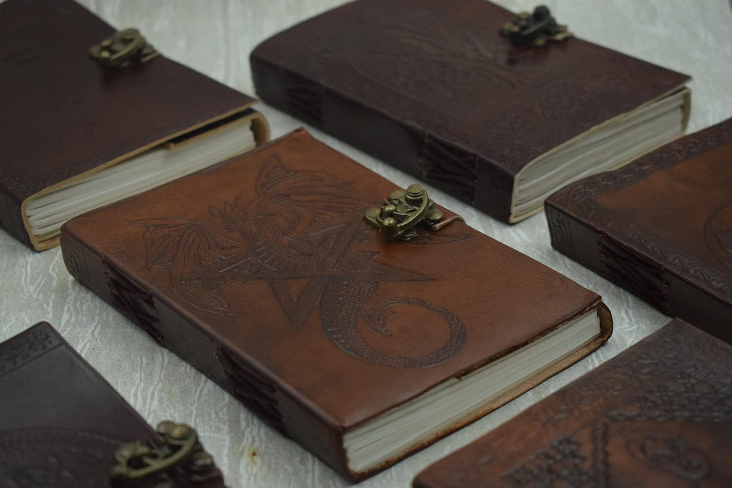 OVERDOSE Hamsa Embossed Journal Leather Diary 6/8