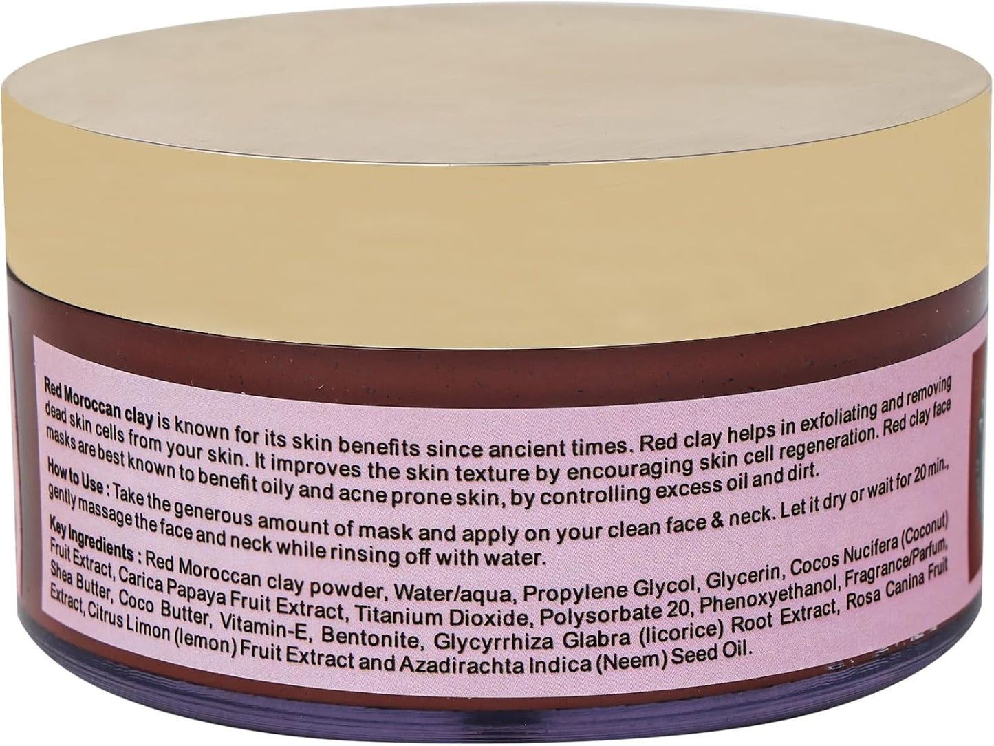 AATMANA Red Moroccan Clay Face Pack 250gm For Skin Care