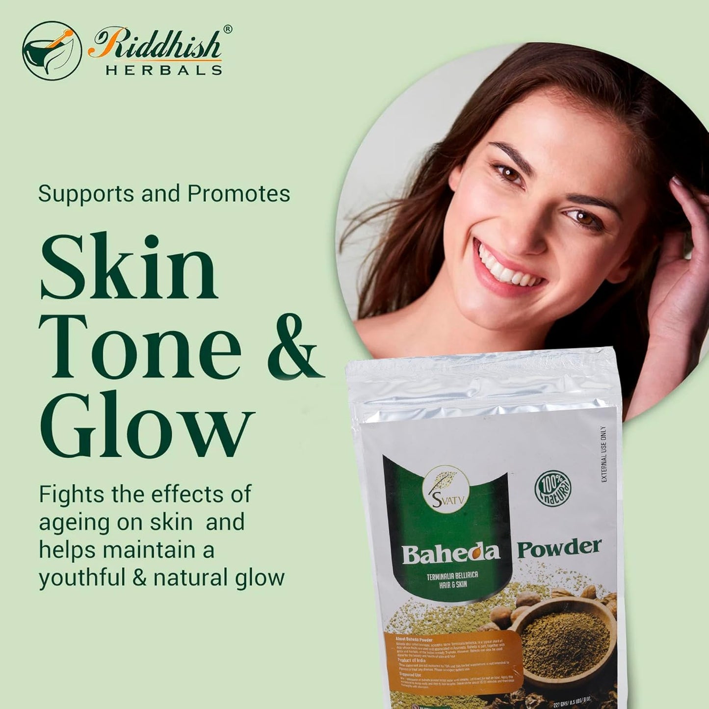 SVATV Baheda Powder | Bibhitaki | Terminal Bellírica | For Hair 227gm (8_oZ)