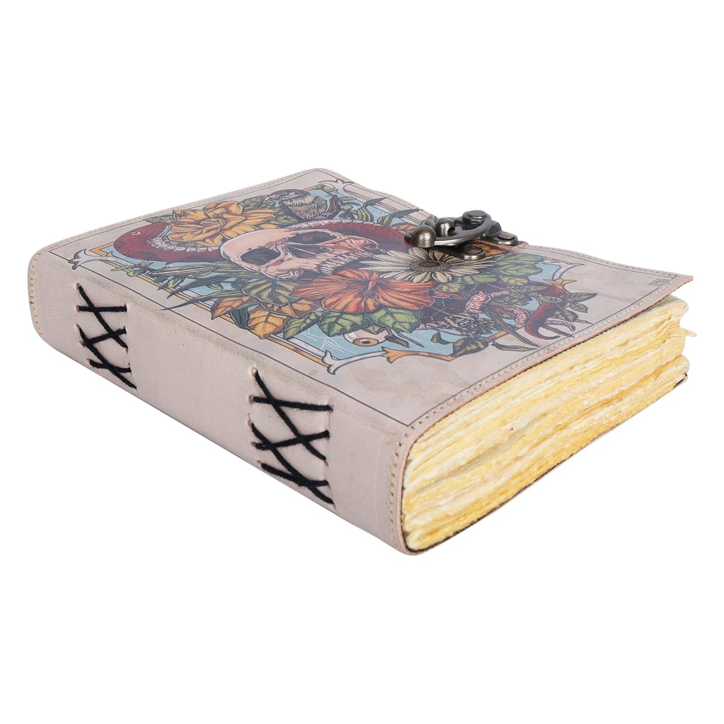 OD-36 OVERDOSE Skull Design Handmade vintage leather journal 6/8