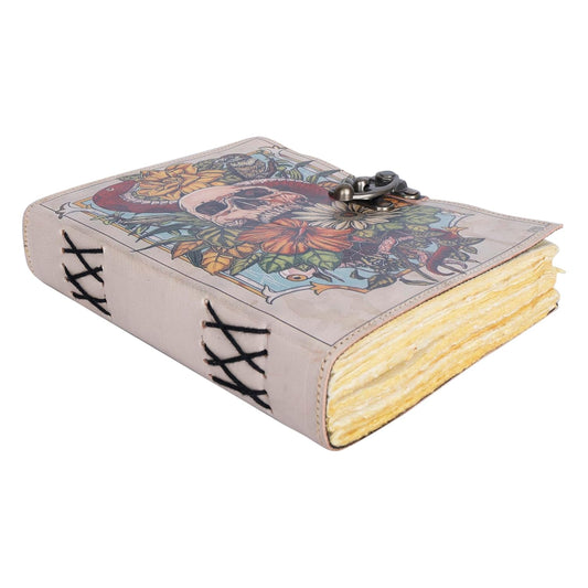 OD-36 OVERDOSE Skull Design Handmade vintage leather journal 6/8