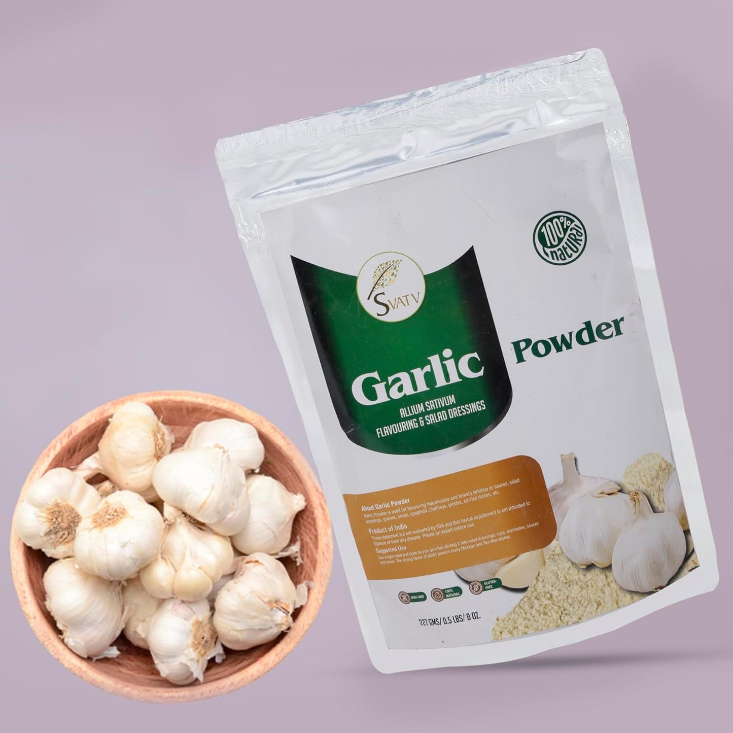 SVATV Garlic Powder (Allium Sativum) | For Flavouring | 227gm (8_oZ)