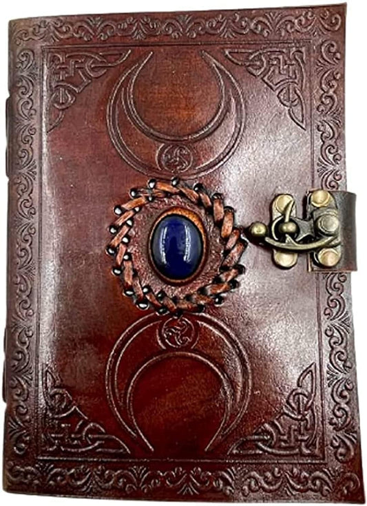 OVERDOSE Deckle Brown Moon Stone Leather Journal 5/7