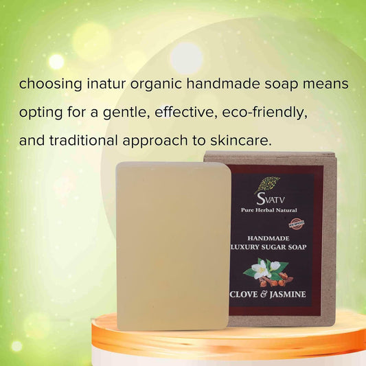 SVATV Handcrafted savon with natural, soothing herbs of Clove and Jasmine 125gm