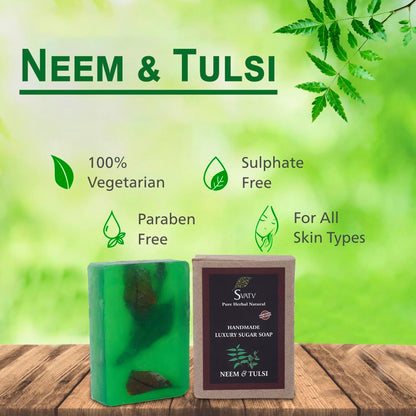 SVATV Handcrafted savon with Neem & Tulsi 125gm