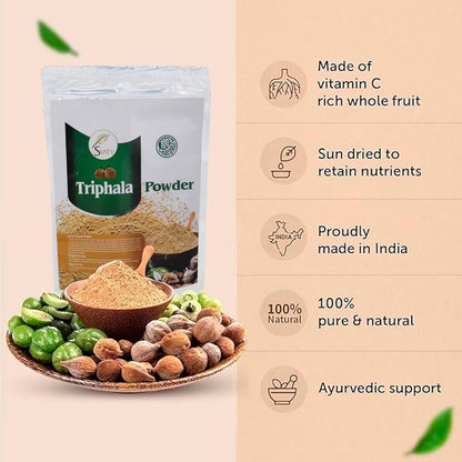 SVATV Triphala Powder 227g Formula of Amla, Haritaki & Bibhitaki – 8 Oz