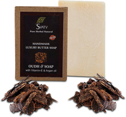SVATV Handcrafted Soap With Natural, Soothing Herbs Of OUDH & VITAMIN-E Pack of 2 (125gm)