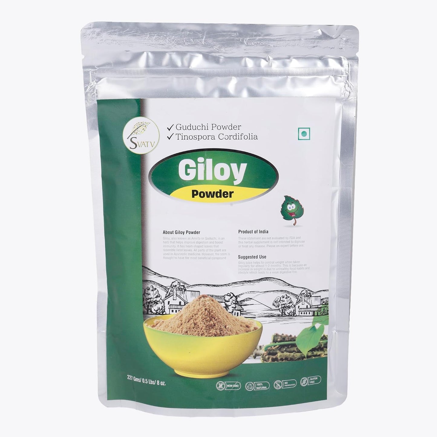 SVATV Giloy Powder | Guduchi | Tinospora cordifolia Stem Powder 227gm (8_oZ)
