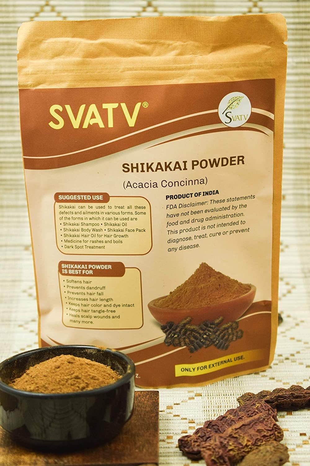 SVATV Shikakai Powder (Acacia Concinna) For Hair 227gm (8_oZ)