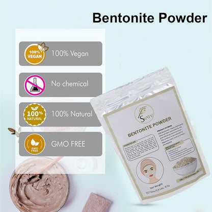 SVATV Bentonite White Clay Powder Natural Face Packs For Skin 227gm